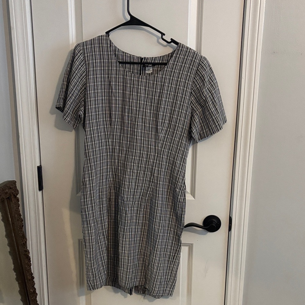 Vintage Black and White Plaid Mini Dress
